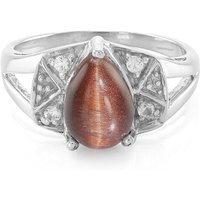 Rotes Tigerauge-Silberring Rotes Tigerauge-Silberring