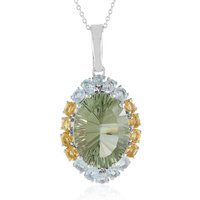 Grüner Amethyst-Silberhalskette Grüner Amethyst-Silberhalskette