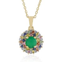 Socoto-Smaragd-Silberhalskette Socoto-Smaragd-Silberhalskette