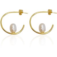 Weiße Süßwasserzuchtperlen-Silberohrringe Weiße Süßwasserzuchtperlen-Silberohrringe