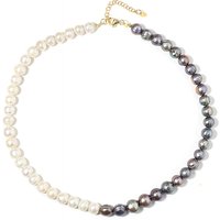 Süßwasserzuchtperlen-Silberhalskette Süßwasserzuchtperlen-Silberhalskette
