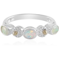 Welo-Opal-Silberring mit Gold (Granulieren) Welo-Opal-Silberring mit Gold (Granulieren)
