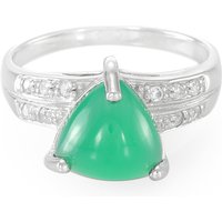 Grüner Chalzedon-Silberring Grüner Chalzedon-Silberring