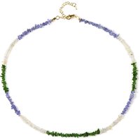 Edelstein-Silberhalskette Edelstein-Silberhalskette