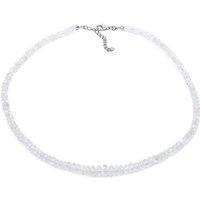 Regenbogen-Mondstein-Silberhalskette Regenbogen-Mondstein-Silberhalskette