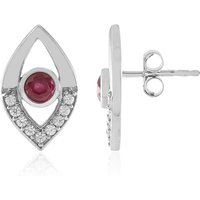 Madagaskar-Rubin-Silberohrringe Madagaskar-Rubin-Silberohrringe