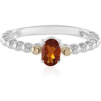 Madeira-Citrin-Silberring mit Gold (Granulieren) Madeira-Citrin-Silberring mit Gold (Granulieren)