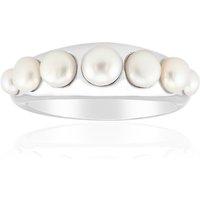 Weiße Süßwasserzuchtperlen-Silberring (Michelle Albala) Weiße Süßwasserzuchtperlen-Silberring (Michelle Albala)