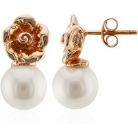 Weiße Süßwasserzuchtperlen-Goldohrringe (TPC) Weiße Süßwasserzuchtperlen-Goldohrringe (TPC)