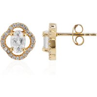 Weißer Topas-Silberohrringe Weißer Topas-Silberohrringe