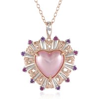 Pinkfarbene Mabe-Perlen-Silberhalskette (Gems en Vogue) Pinkfarbene Mabe-Perlen-Silberhalskette (Gems en Vogue)