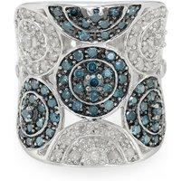 Blauer Diamant-Silberring Blauer Diamant-Silberring