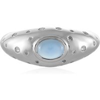 Blauer Chalzedon-Silberring Blauer Chalzedon-Silberring