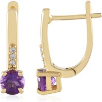 Sibirischer Amethyst-Silberohrringe Sibirischer Amethyst-Silberohrringe