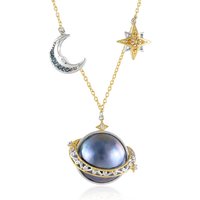 Pfauen-Mabe-Perlen-Silbercollier (Gems en Vogue) Pfauen-Mabe-Perlen-Silbercollier (Gems en Vogue)