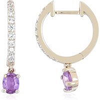 Purpurfarbener Ceylon-Saphir-Goldohrringe Purpurfarbener Ceylon-Saphir-Goldohrringe