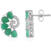 Socoto-Smaragd-Silberohrringe Socoto-Smaragd-Silberohrringe