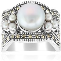 Silberfarbene Süßwasserzuchtperlen-Silberring (TPC) Silberfarbene Süßwasserzuchtperlen-Silberring (TPC)