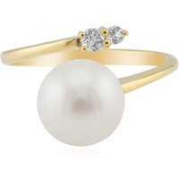 Weiße Süßwasserzuchtperlen-Goldring (TPC) Weiße Süßwasserzuchtperlen-Goldring (TPC)