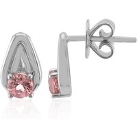 Brasilianischer Pinkfarbener Turmalin-Silberohrringe (Pallanova) Brasilianischer Pinkfarbener Turmalin-Silberohrringe (Pallanova)