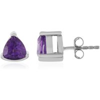 Sibirischer Amethyst-Silberohrringe Sibirischer Amethyst-Silberohrringe