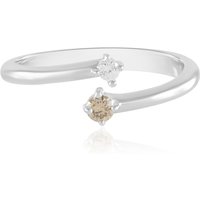 I2 Champagner-Brillant-Silberring I2 Champagner-Brillant-Silberring