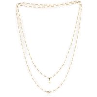 Weiße Süßwasserzuchtperlen-Goldhalskette (Michelle Albala) Weiße Süßwasserzuchtperlen-Goldhalskette (Michelle Albala)