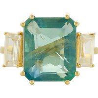 Belgischer Petrolfarbener Fluorit-Goldring Belgischer Petrolfarbener Fluorit-Goldring