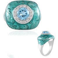 Schweizblauer Topas-Silberring (Adela Silber) Schweizblauer Topas-Silberring (Adela Silber)