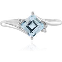 Himmelblauer Topas-Silberring Himmelblauer Topas-Silberring