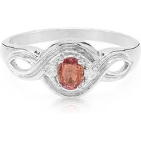 Padparadscha-Saphir-Silberring Padparadscha-Saphir-Silberring