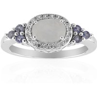 Regenbogen-Mondstein-Silberring Regenbogen-Mondstein-Silberring