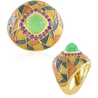 Grüner Chalzedon-Silberring (Adela Silber) Grüner Chalzedon-Silberring (Adela Silber)