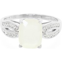 Weißer Mondstein-Silberring Weißer Mondstein-Silberring