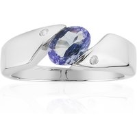 Nicht erhitzter Tansanit-Silberring Nicht erhitzter Tansanit-Silberring