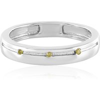 Gelber I2 Diamant-Silberring Gelber I2 Diamant-Silberring