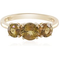 Nicht erhitzter Gelber Tansanit-Goldring Nicht erhitzter Gelber Tansanit-Goldring