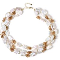 Weiße Süßwasserzuchtperlen-Silberhalskette (Riya) Weiße Süßwasserzuchtperlen-Silberhalskette (Riya)