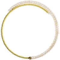 Weiße Süßwasserzuchtperlen-Stahlhalsreif (Riya) Weiße Süßwasserzuchtperlen-Stahlhalsreif (Riya)