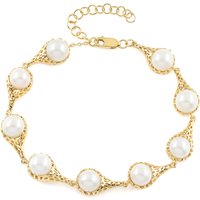 Weiße Süßwasserzuchtperlen-Silberarmband (Ornaments by de Melo) Weiße Süßwasserzuchtperlen-Silberarmband (Ornaments by de Melo)