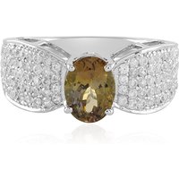 Nicht erhitzter Gelber Tansanit-Goldring Nicht erhitzter Gelber Tansanit-Goldring