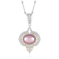 Pinkfarbene Mabe-Perlen-Silberhalskette (Dallas Prince Designs) Pinkfarbene Mabe-Perlen-Silberhalskette (Dallas Prince Designs)