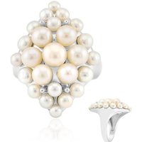 Weiße Süßwasserzuchtperlen-Silberring (Michelle Albala) Weiße Süßwasserzuchtperlen-Silberring (Michelle Albala)