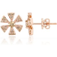 SI1 Argyle-Rose de France-Brillant-Goldohrringe (Annette) SI1 Argyle-Rose de France-Brillant-Goldohrringe (Annette)