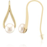 Weiße Süßwasserzuchtperlen-Silberohrringe (TPC) Weiße Süßwasserzuchtperlen-Silberohrringe (TPC)