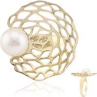 Weiße Süßwasserzuchtperlen-Silberring (TPC) Weiße Süßwasserzuchtperlen-Silberring (TPC)