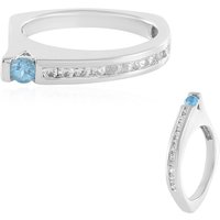 Schweizblauer Topas-Silberring Schweizblauer Topas-Silberring