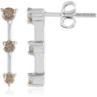 I2 Champagner-Brillant-Silberohrringe I2 Champagner-Brillant-Silberohrringe