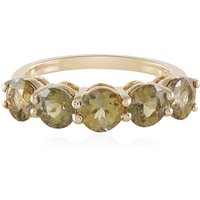 Nicht erhitzter Gelber Tansanit-Goldring Nicht erhitzter Gelber Tansanit-Goldring