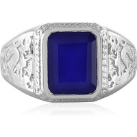 Blauer Chalzedon-Silberring Blauer Chalzedon-Silberring